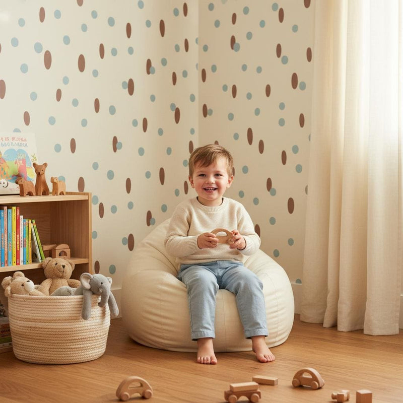 Polka dot  wallpaper nursery kids room decor