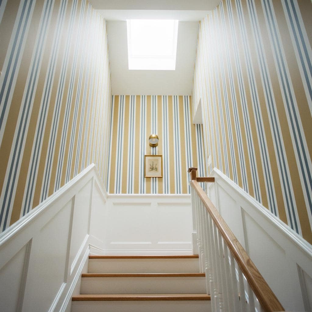 Stripe wallpaper, vertical stripes accent wall, peel and stick or non woven wallpaper
