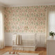Botanical floral wallpaper, peel and stick or non-woven