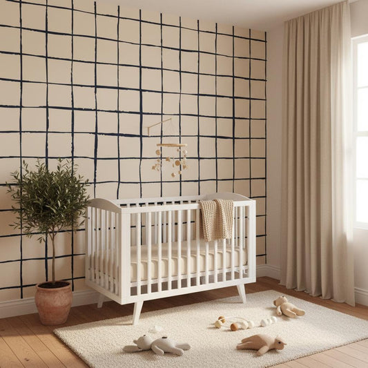 Gingham Wallpaper Hand-Drawn Plaid