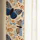 Butterfly moth wallpaper | cream blue rust folk botanical floral | living room bedroom bathroom | peel and stick removable wallpaper