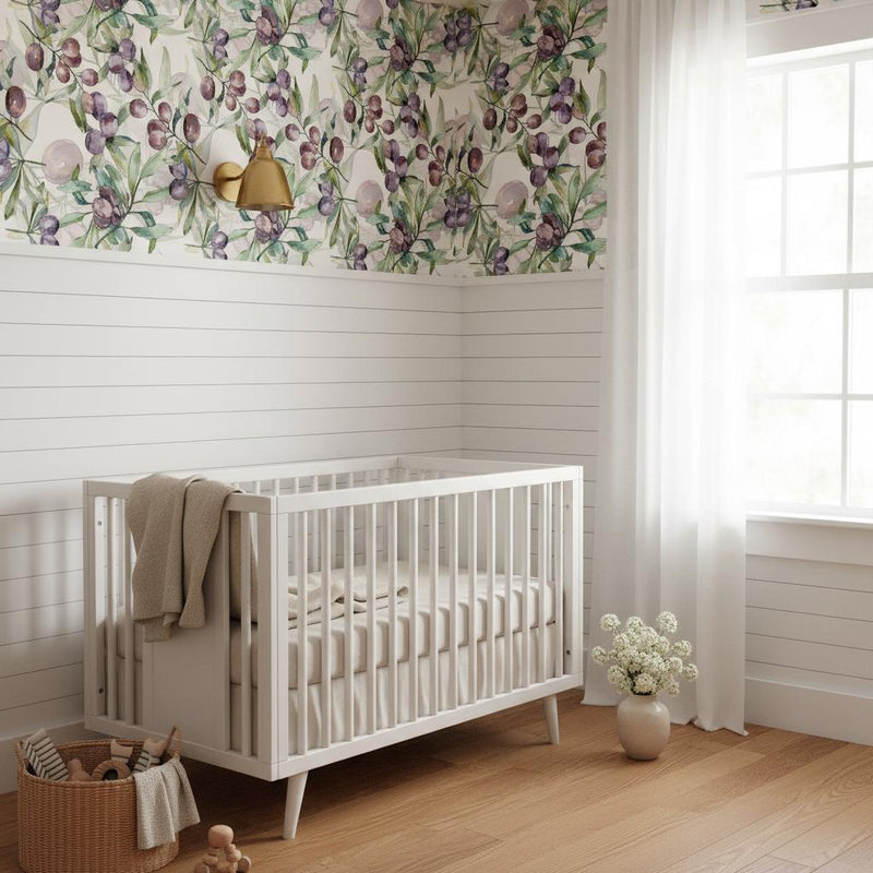 Wallpaper Olive Branch Peel and Stick or Non woven | Botanical Removable Wallpaper