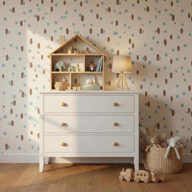 Polka dot  wallpaper nursery kids room decor