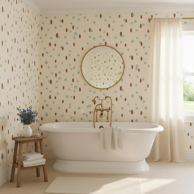 Polka dot  wallpaper nursery kids room decor