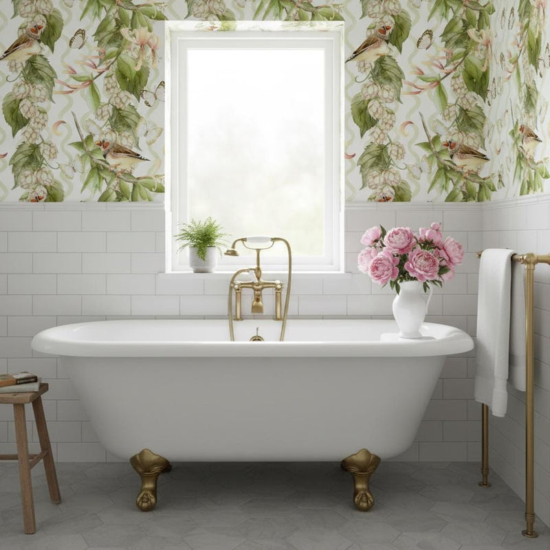 Bird and Butterfly  Wallpaper | English Garden Nursery Wallpaper