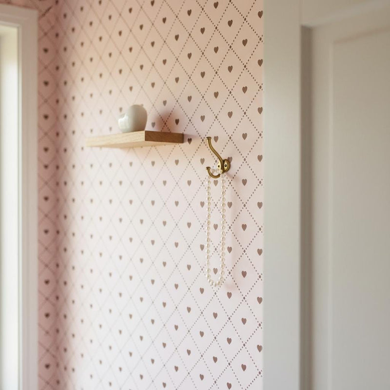 Blush Pink heart Wallpaper  Peel and Stick or non woven