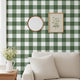 Green Gingham Wallpaper | Peel and Stick or Non-woven