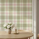 Olive Green Tartan Peel and Stick Wallpaper, Plaid Removable Wallpaper or Non woven
