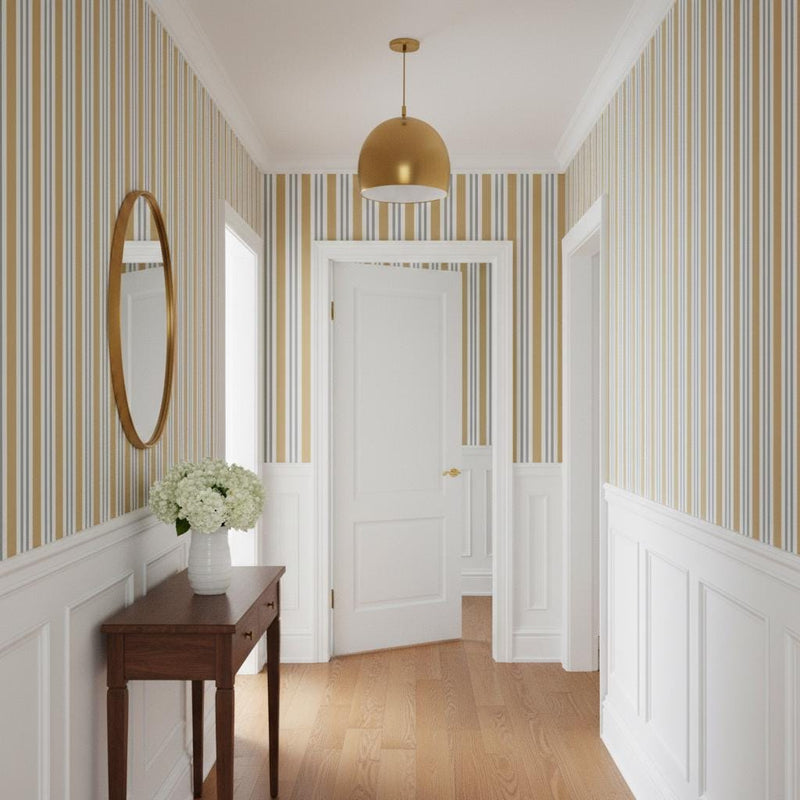 Stripe wallpaper, vertical stripes accent wall, peel and stick or non woven wallpaper