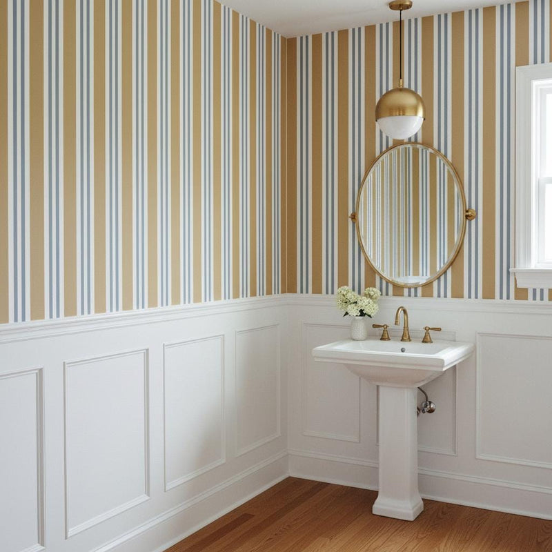 Stripe wallpaper, vertical stripes accent wall, peel and stick or non woven wallpaper