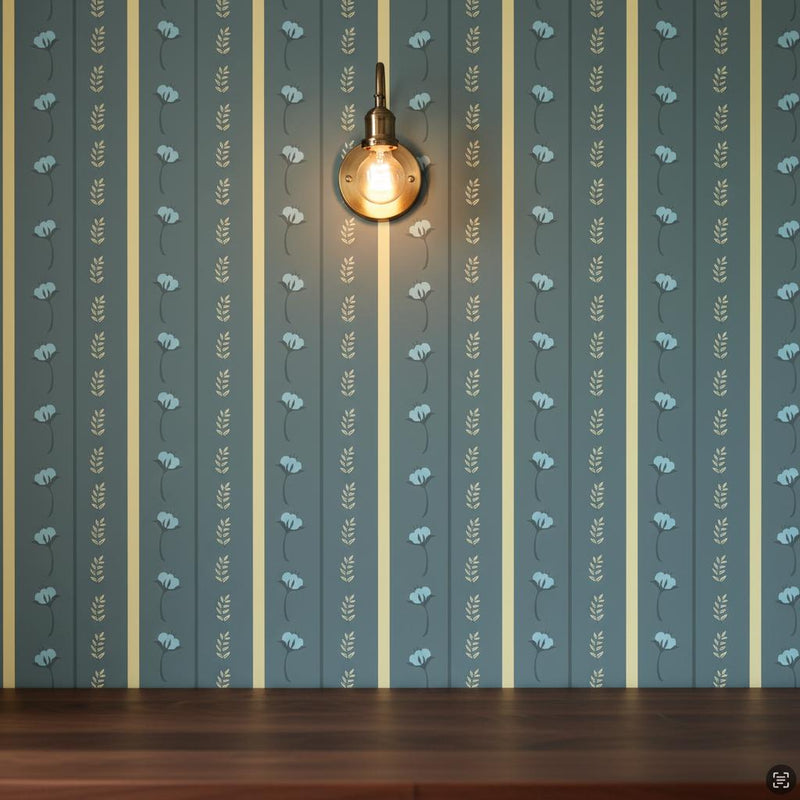 Striped Flower Wallpaper Peel & Stick Removable Line