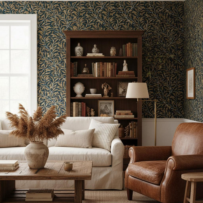 Dark Botanical Wallpaper Peel and Stick,Moody botanical wall