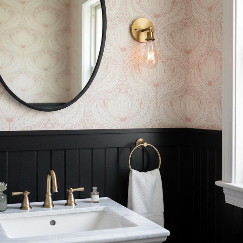 Blush Pink Art Nouveau Wallpaper Peel and Stick or classic