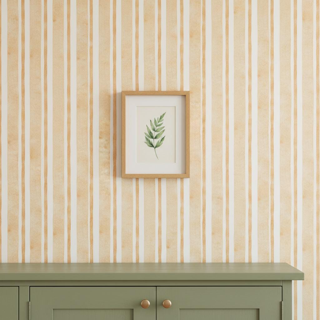 Wallpaper Watercolor Stripe Peel and Stick or Non woven