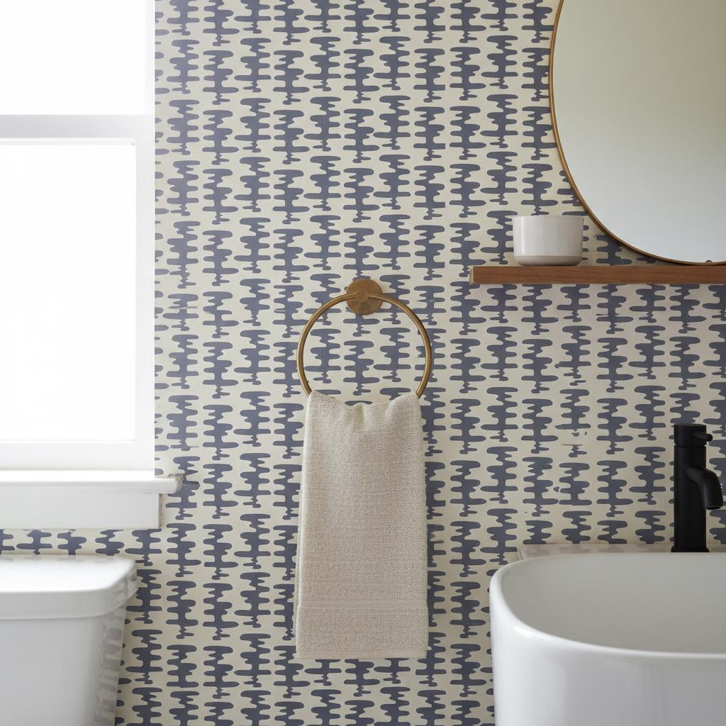 Wallpaper Abstract Wave Peel and Stick or non woven