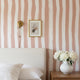 Dusty Rose Stripe Peel and Stick Wallpaper or Non woven
