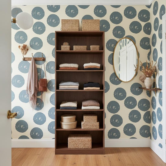 Large polka dot wallpaper peel and stick or non woven | modern farmhouse wall decor