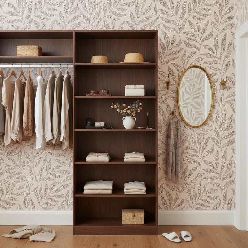Leaf peel and stick or traditional wallpaper | botanical wall decor