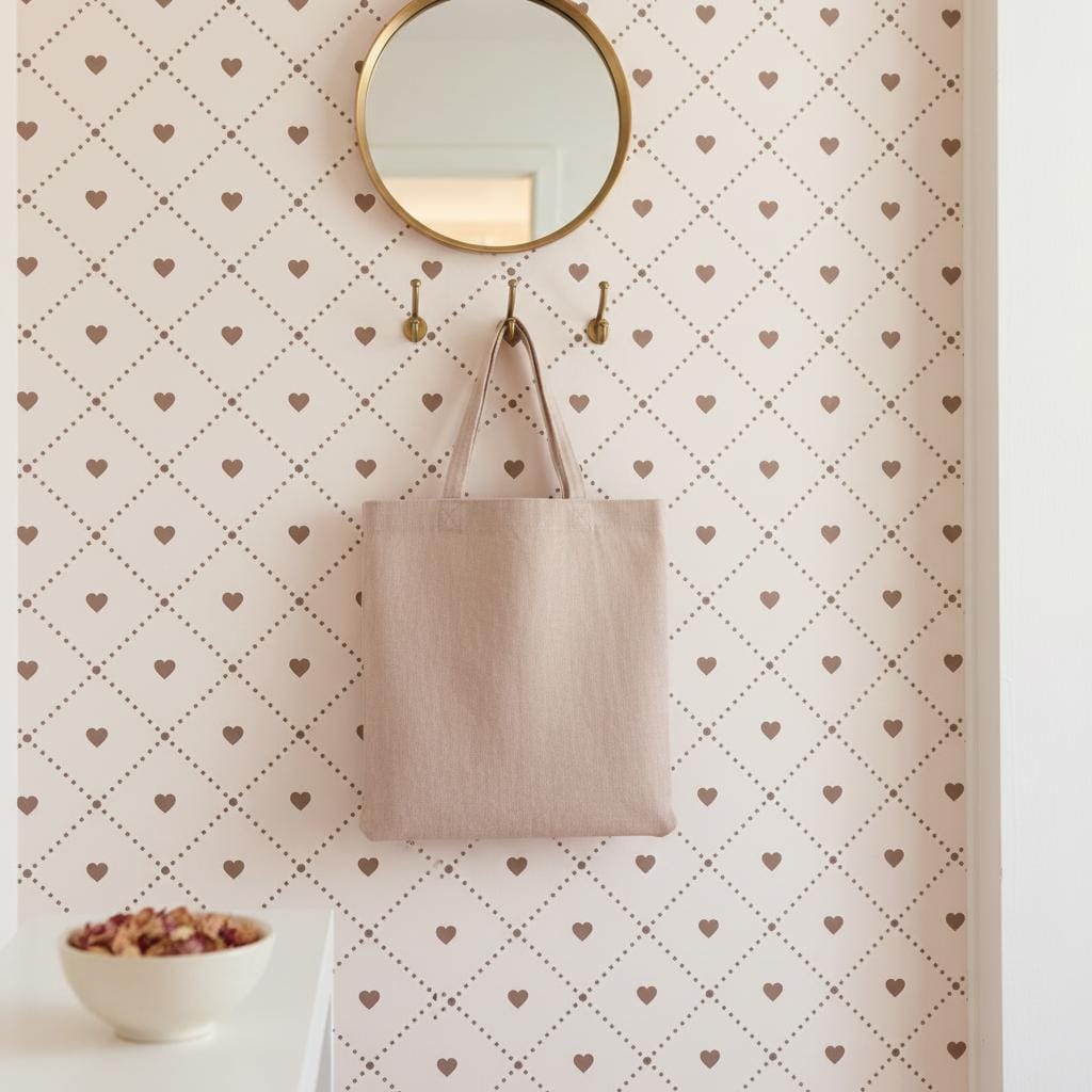 Blush Pink heart Wallpaper  Peel and Stick or non woven