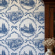 Blue Toile  Wallpaper Peel and Stick, French Country Wall Decor