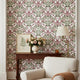 Vintage Botanical Wallpaper, Neutral Floral Damask, Peel and Stick or classic