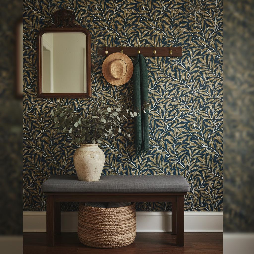 Dark Botanical Wallpaper Peel and Stick,Moody botanical wall