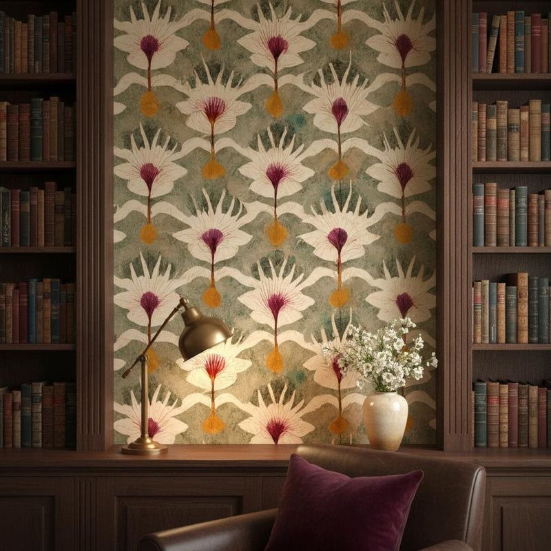 Art Nouveau Wallpaper Peel and Stick Botanical Maximalist Wall Decor