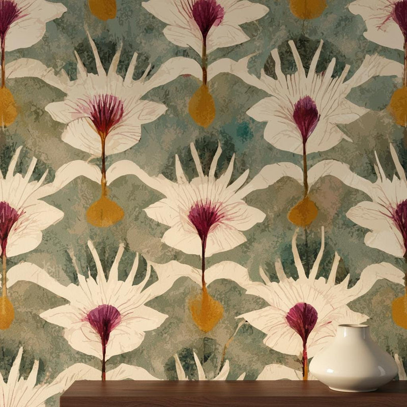 Art Nouveau Wallpaper Peel and Stick Botanical Maximalist Wall Decor