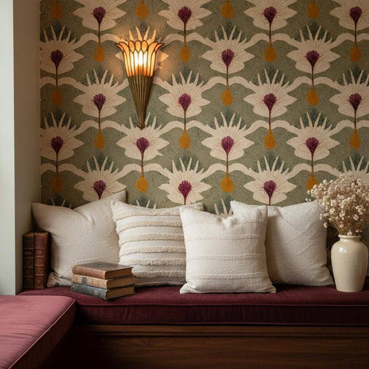 Art Nouveau Wallpaper Peel and Stick Botanical Maximalist Wall Decor