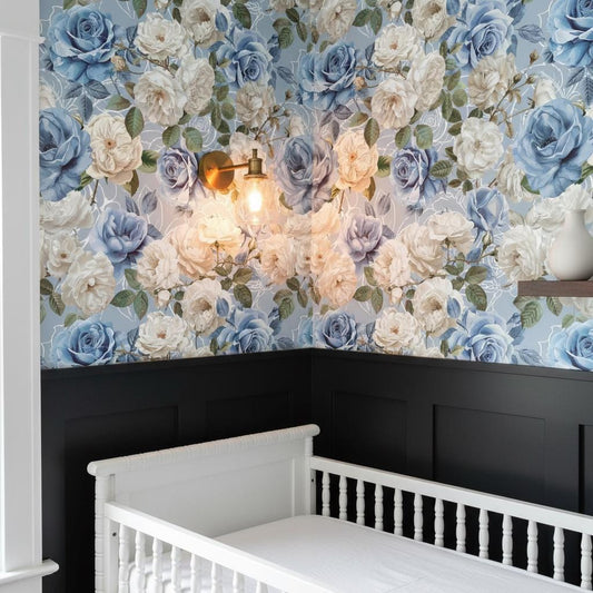 Rose Wallpaper Peel and Stick or traditional, Floral Romantic Wall Decor