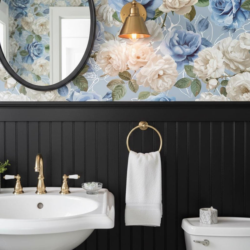 Rose Wallpaper Peel and Stick or traditional, Floral Romantic Wall Decor