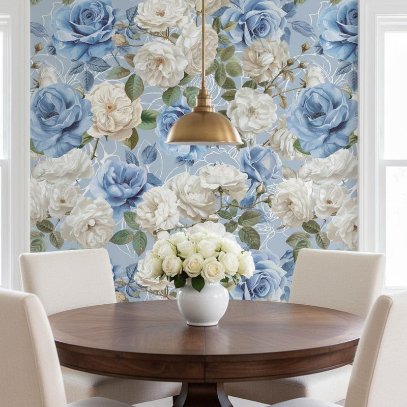 Rose Wallpaper Peel and Stick or traditional, Floral Romantic Wall Decor