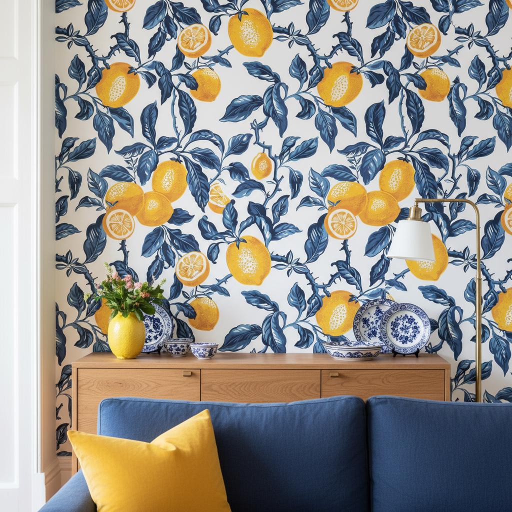 Lemon Wallpaper Peel and Stick or classic