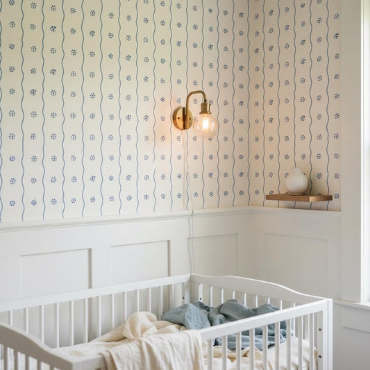 Ditsy Floral  Peel and Stick Stripe Wallpaper