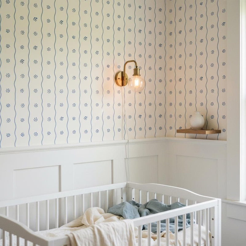 Ditsy Floral  Peel and Stick Stripe Wallpaper