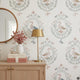 French Country Goose Wallpaper Peel and Stick, Toile Medallion Floral Wallpaper, Grandmillennial Wall Decor