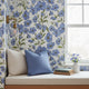 Blue Floral Wallpaper Peel and Stick or classic