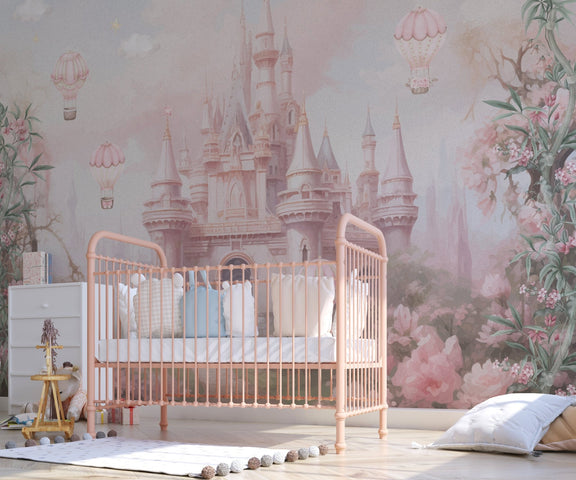 Princess Castle Wallpaper Nursery Wall Mural, Fairytale Wallpaper for ...