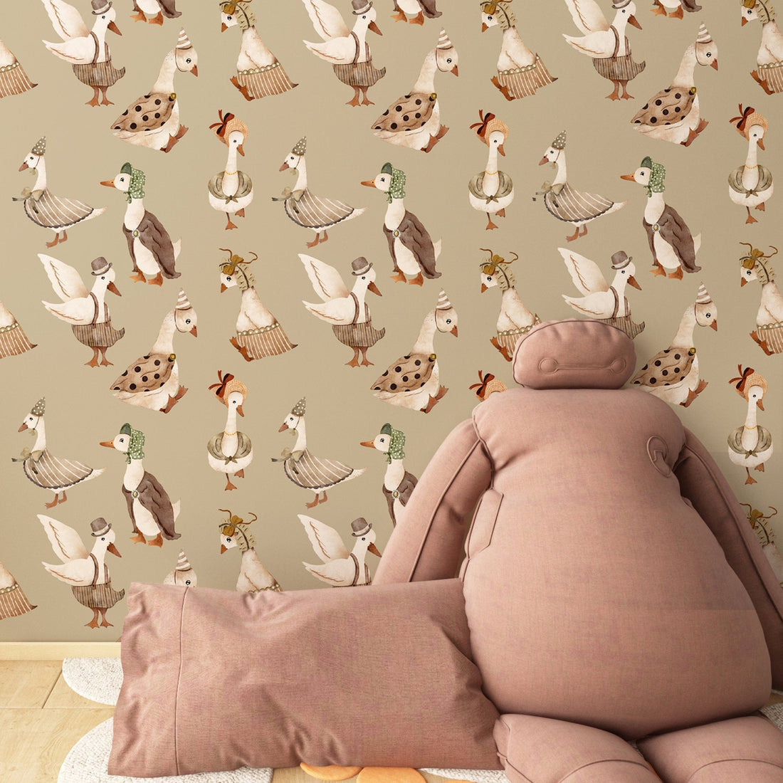 Vintage Wallpaper Kids Peel and stick Wall Mural, Woodland Nursery ...