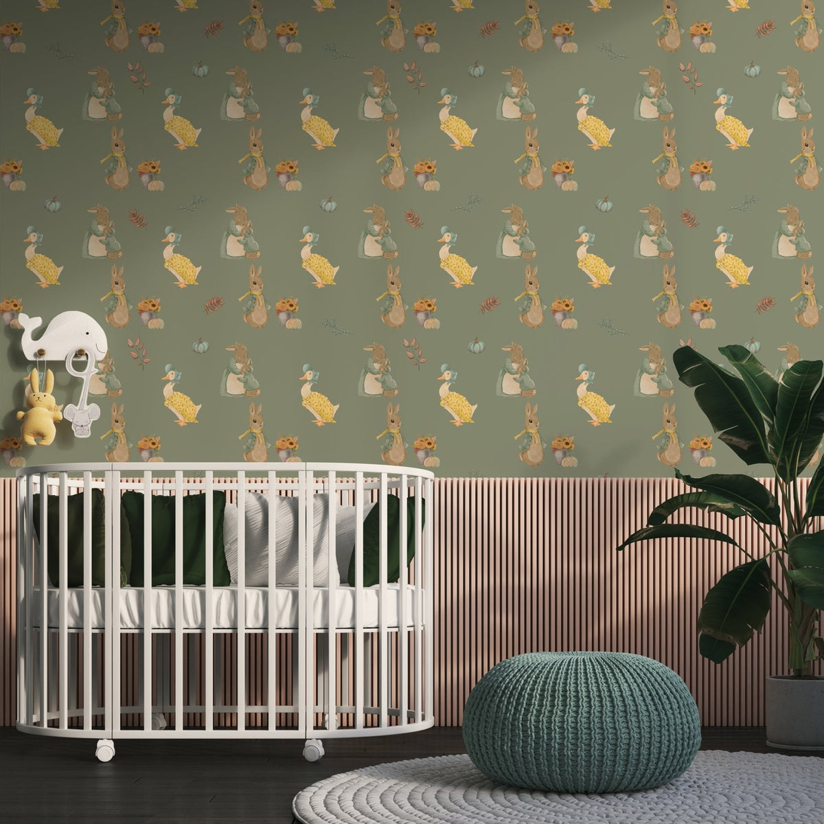 Vintage Wallpaper Nursery, Goose Wall Mural, Rabbit Wallpaper, Kids ...