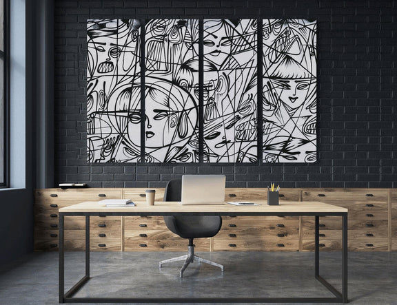 Black & White Geometric Wall Decor - Art Poster Showroom