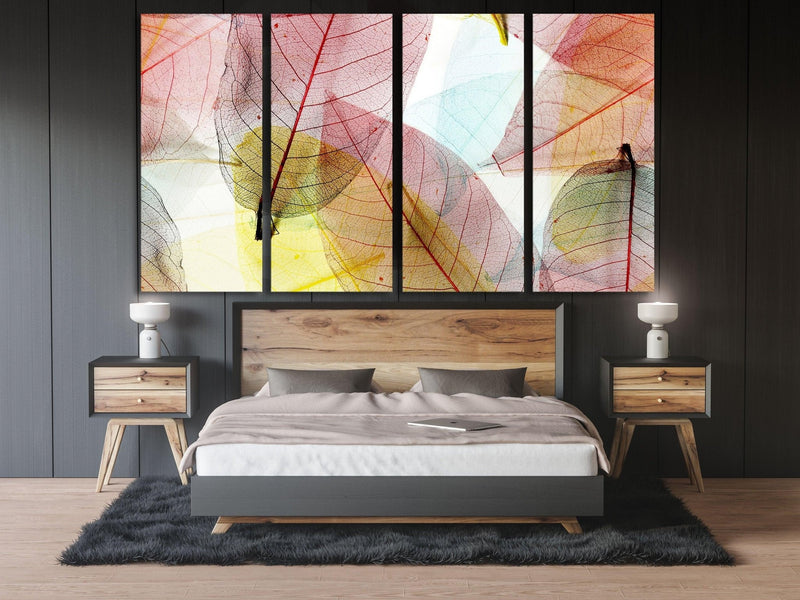 Botanical wall art print large leaves wall art canvas print ready to hang