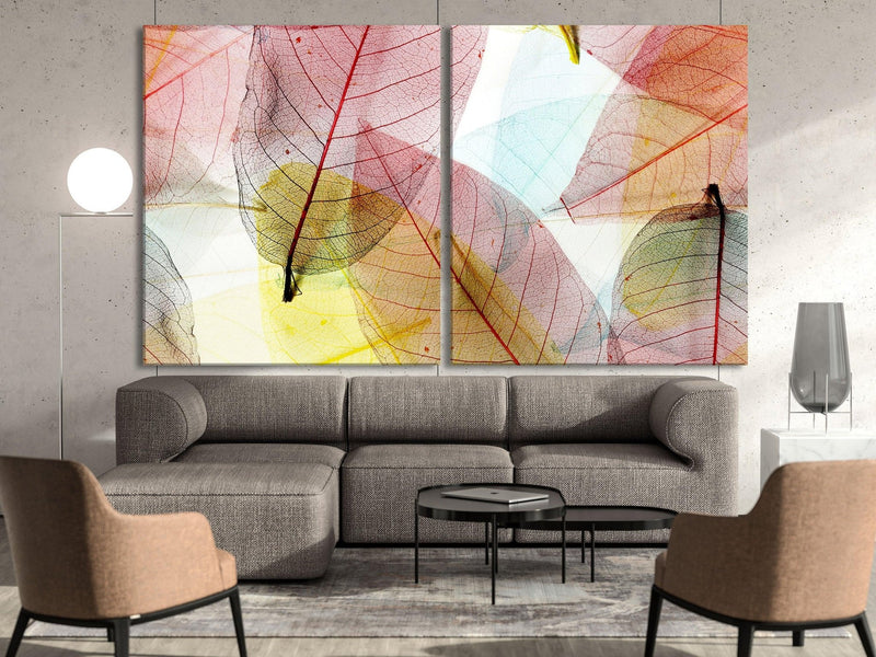 Botanical wall art print large leaves wall art canvas print ready to hang