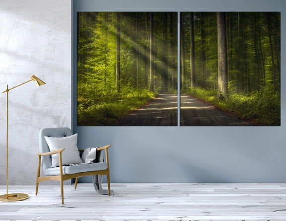 - Art Canvas Art Landscape Wall Scandi Large Home Print Canvas Extra Fog_Forest_Prin forest_canvas_art Forest Art Prints Tree Forest Wall Nature Poster
