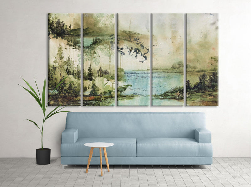Large Landscape Art Nature Art Painting Print Modern Painting Wall Art Prints Botanical Print New Home Gift Idea Large Watercolor Wall Decor - Scandi Home 