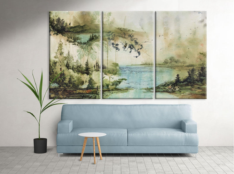 Large Landscape Art Nature Art Painting Print Modern Painting Wall Art Prints Botanical Print New Home Gift Idea Large Watercolor Wall Decor - Scandi Home 