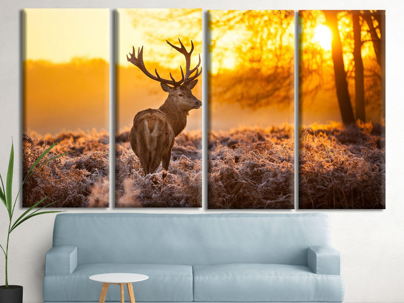deer print large canvas print Ready to hang - Scandi Home 