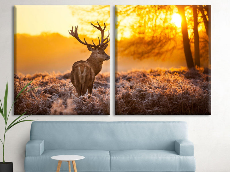 deer print large canvas print Ready to hang - Scandi Home 