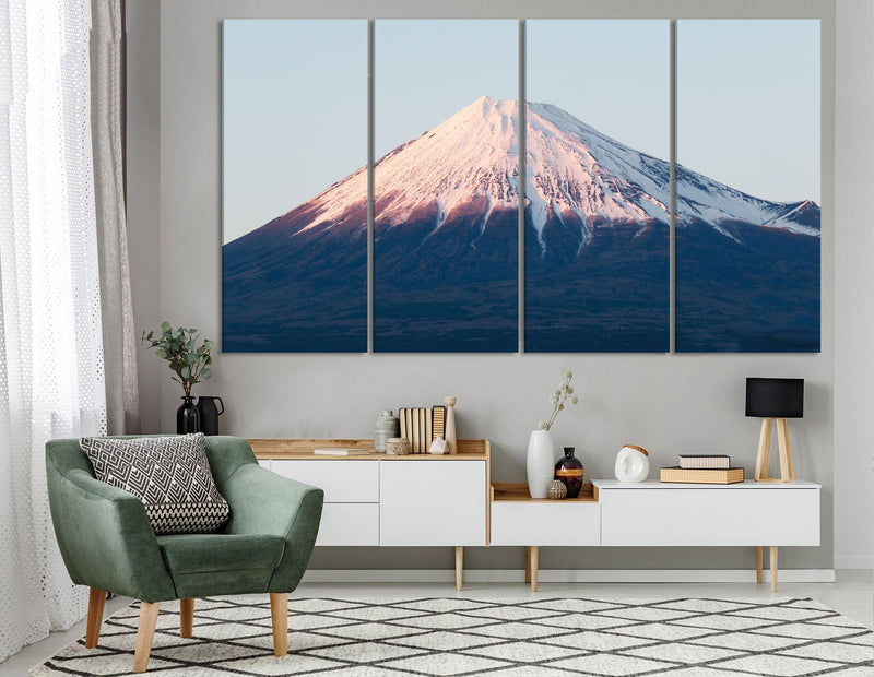 Mount Fuji Snowy Peak Landscape Art Canvas Print - Scandi Home 
