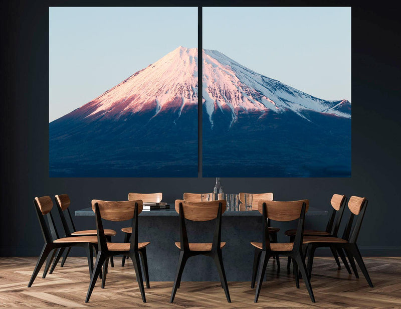 Mount Fuji Snowy Peak Landscape Art Canvas Print - Scandi Home 